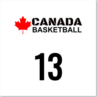 Canada Basketball Number 13 Design Gift Idea Posters and Art